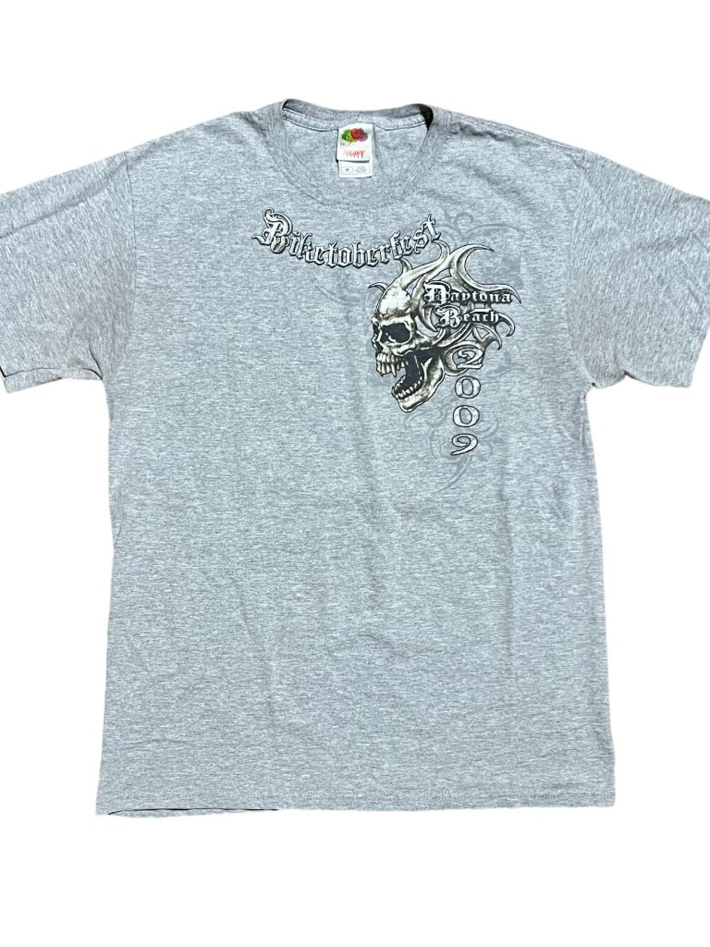 Biketoberfest Daytona Beach Motorcycle 2009 Skull Graphic T-Shirt, Men's Medium